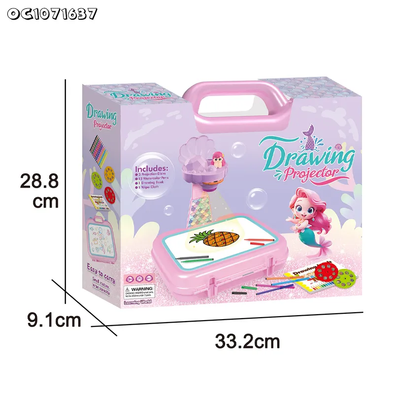 Montessori Education Pad Flashlight Slide Draw Pad Painting Handwriting Interactive Drawing Projection Plastic Light Toy for Kids