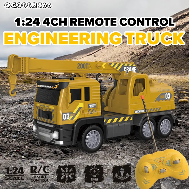 Wholesale 4 Channels Mini Engineering Model 1: 24 Remote Control Car Truck Toy with Light