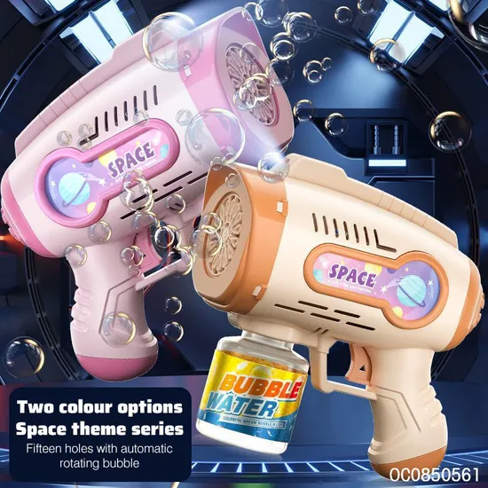 Kid Summer Toys 15 Holes Bubble Toys Bubble Gun with Light