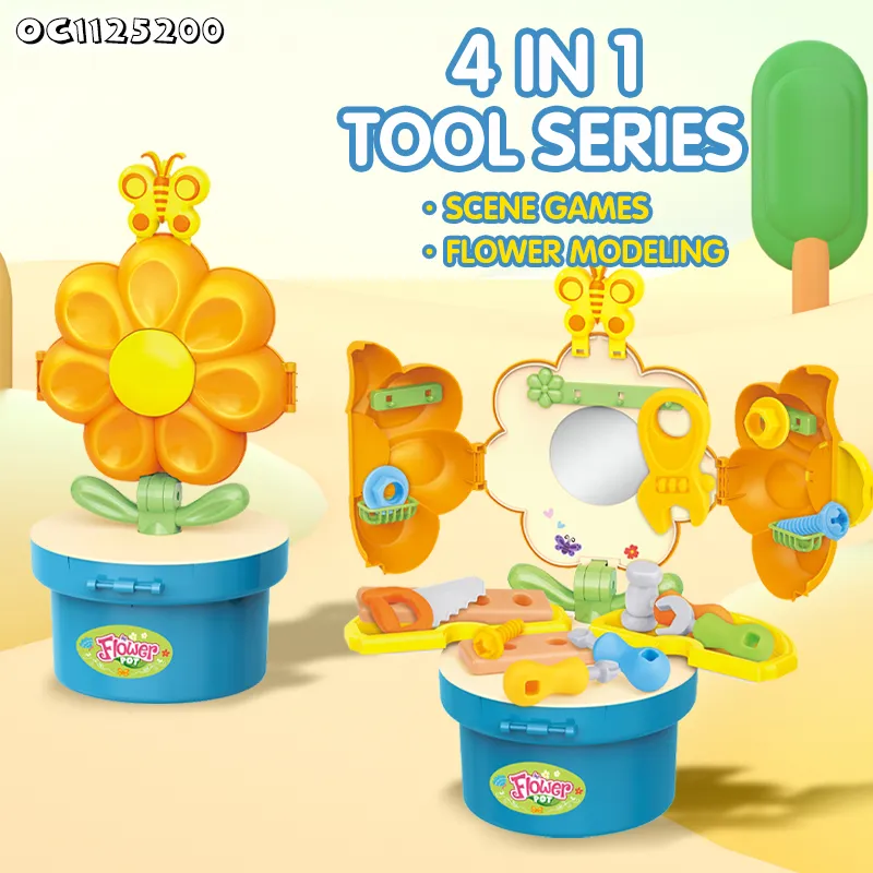 Hot Sale Portable Gift Craftsman Pretend Play Toy Preschool Education Nut Assemble Plastic Toy Mechanics Repair Tool Set Toy for Kid