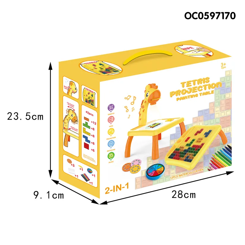 Montessori Wholesale LED Art Games Table Drawing Board with Building Blocks