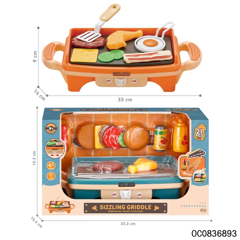 Wholesale Funny Electric Barbecue Kids Play Cooking Kitchen Pretend Toys Gift Set for Kids