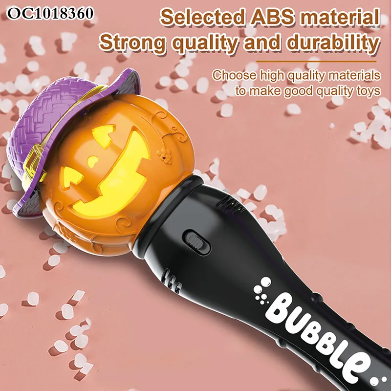 Soap Bubbles Gun Outdoor Play Battery Operated Halloween Bubble Blowing Wand Stick Toy Plastic with Light