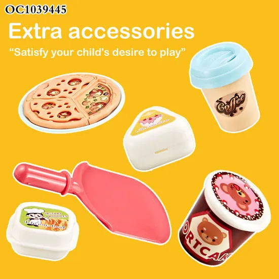 Multi-Accessories Fun Children Tools Pretend Game Fast Food Toys Kids Afternoon Coffee Machine Tea Plastic Toys