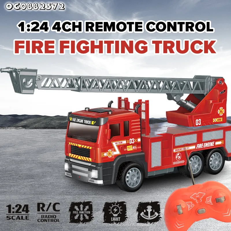 Wholesale Plastic City Rescue Remote Control Mini Fire Fighting Truck Car Toys