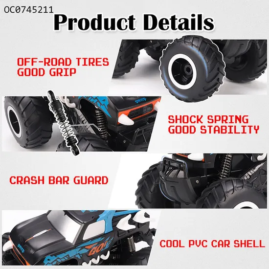 Wholesale 1: 16 Cool Land and Water Big Remote Control RC Offroad Stunt High Speed Car