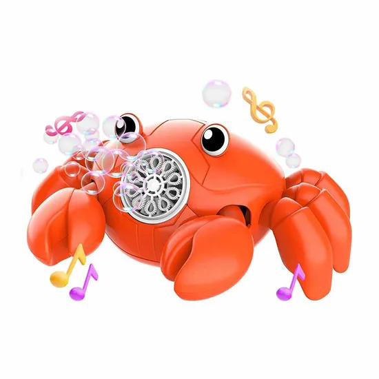 Wholesale Baby Indoor Outdoor Game Red Musical Electronic Crawling Crab Children Bubble Making Machine Toy