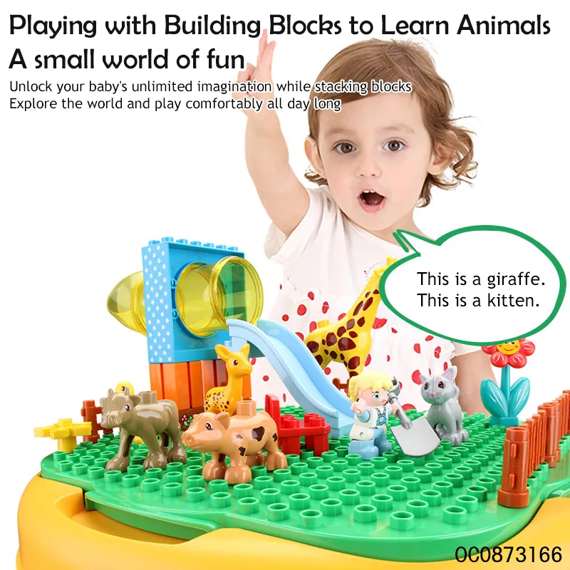 Wholesale Montessori Educational Popular DIY Baby Building Block Toys with Animals