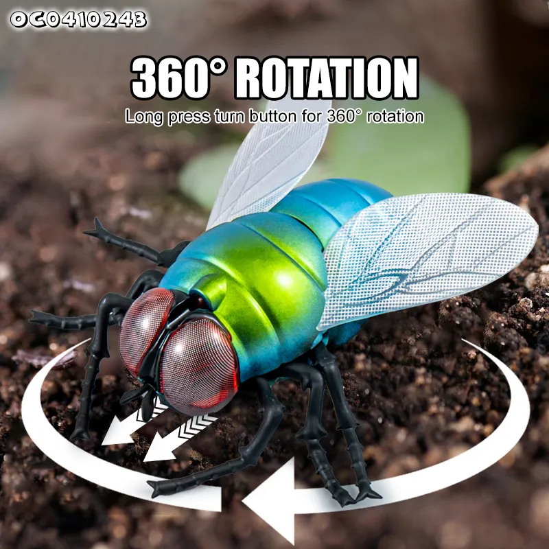 Wholesale 360 Degrees Mini RC Flying Remote Control Insect Model Animal Toy with LED Lighting