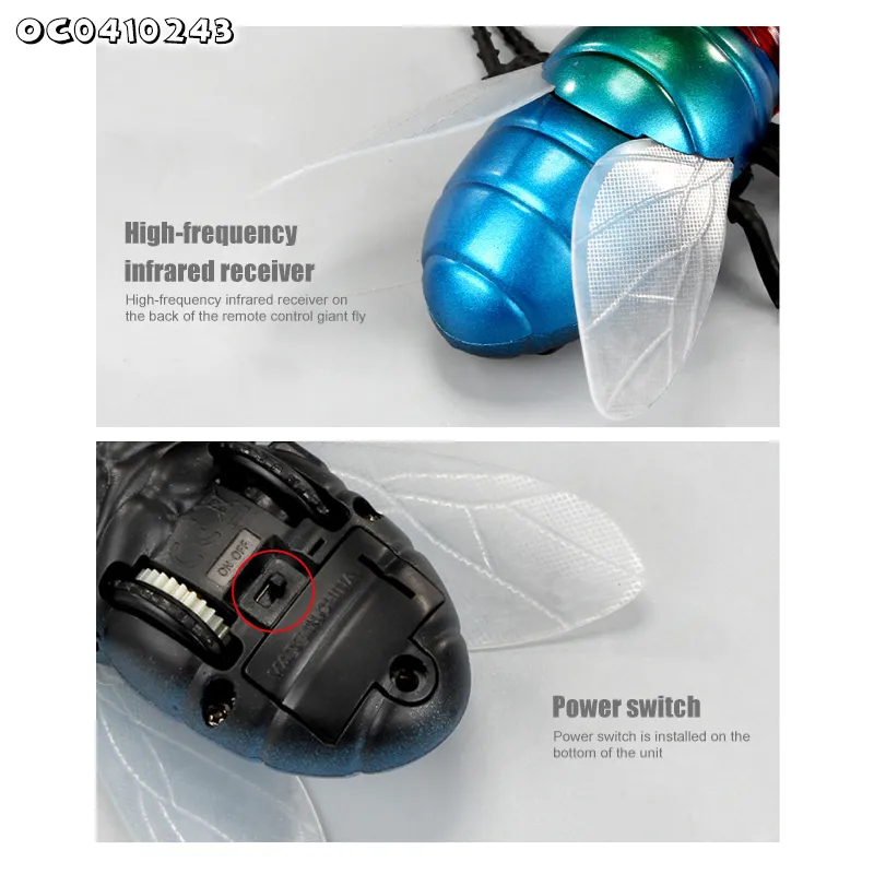 Wholesale 360 Degrees Mini RC Flying Remote Control Insect Model Animal Toy with LED Lighting