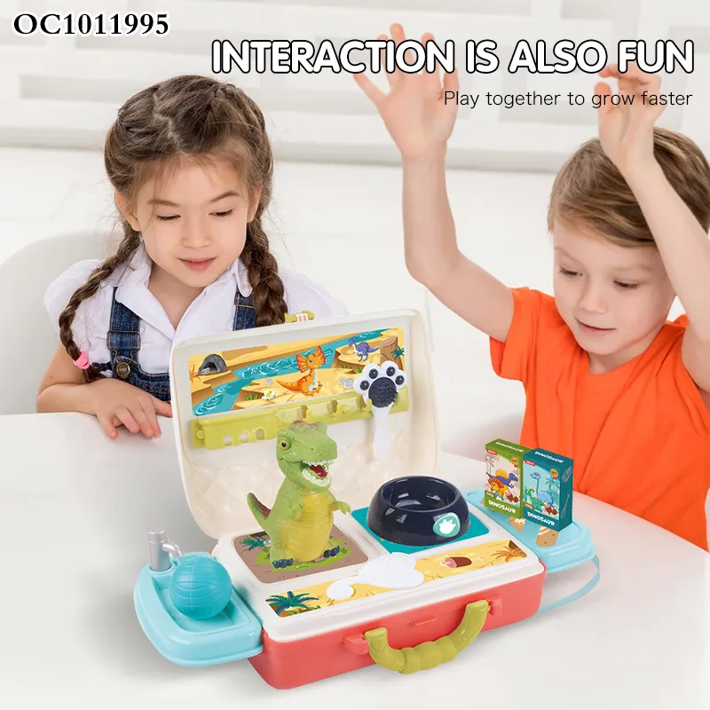 Plastic Pet Feeding Toy Animal Model Colorful Dinosaur for Fun Pretend Play Kids Games Toy