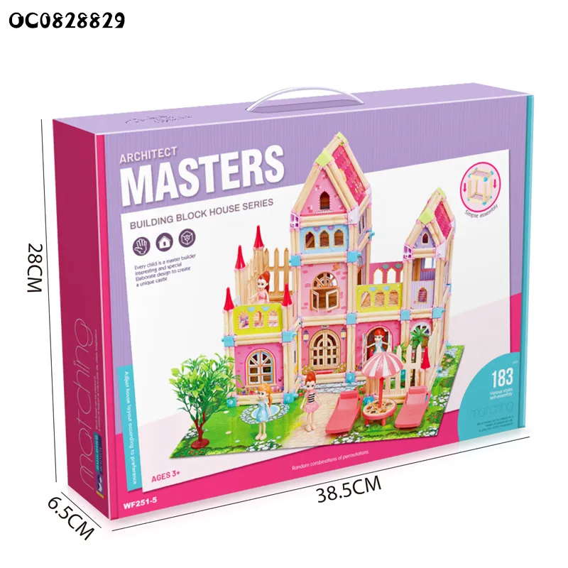 Wholesale 183PCS Doll House Plastic Block Model Building Handmade Toy