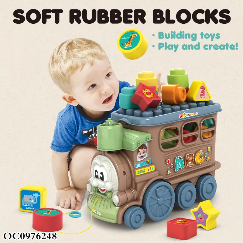 Wholesale Educational Montessori Popular DIY High Quality Construction Silicone Rubber Kids Building Blocks Toys