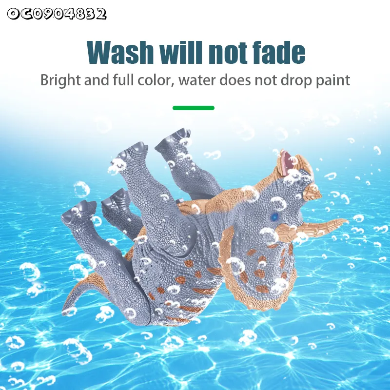 Dinosaur Theme Gifts Infrared Remote Control Model Simulation Walking RC Dinosaurs Light up Toy for Kids Triceratops Toy with Sound