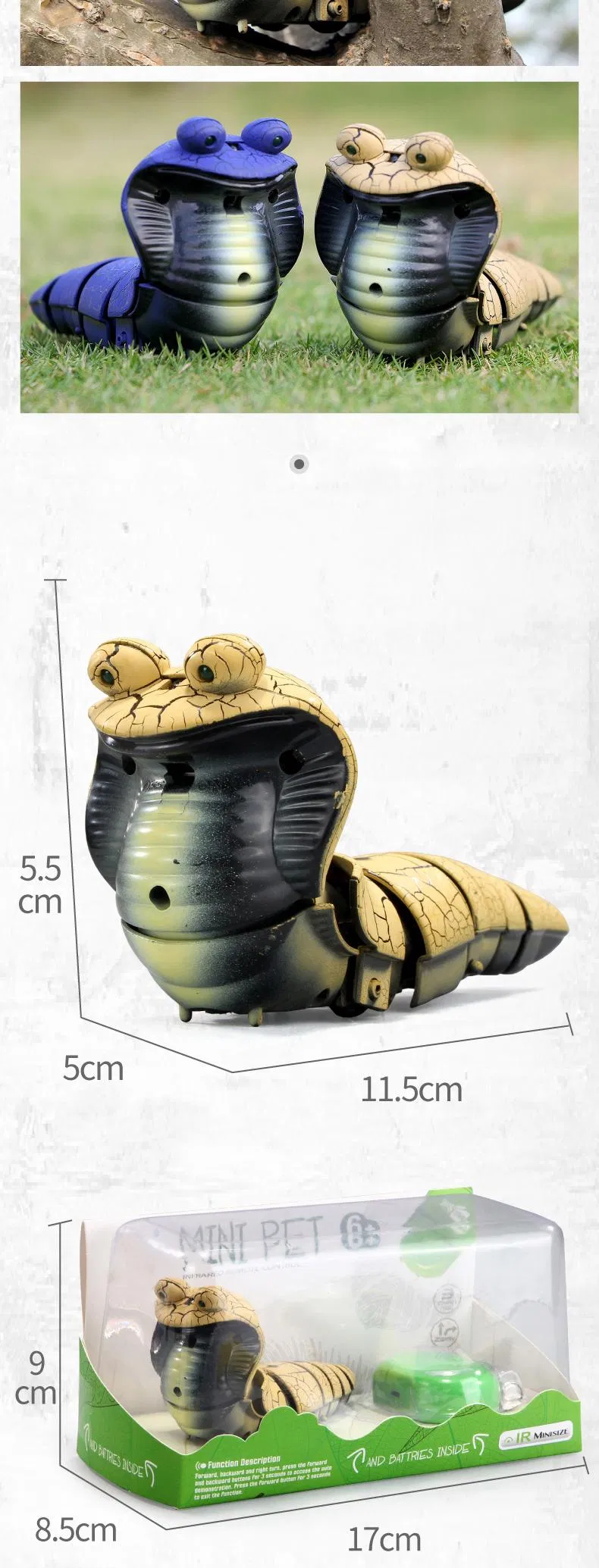 Wholesale Animal Snake Model Animal RC Infrared Remote Control Plastic Toys for Hot Selling