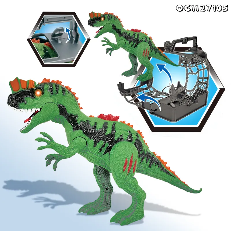 Battery Operated Movable Realistic Simulated Dinosaurs Model Moving and Walk Toys with Light and Sound for Boys
