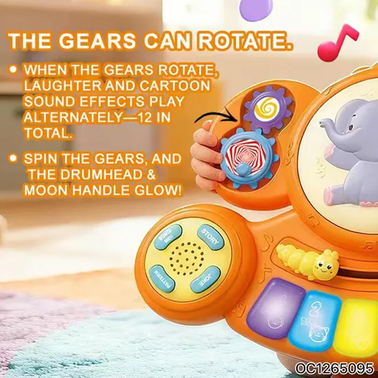 Wholesale Musical Learning Elephant Electric Cartoon Piano Light Toys