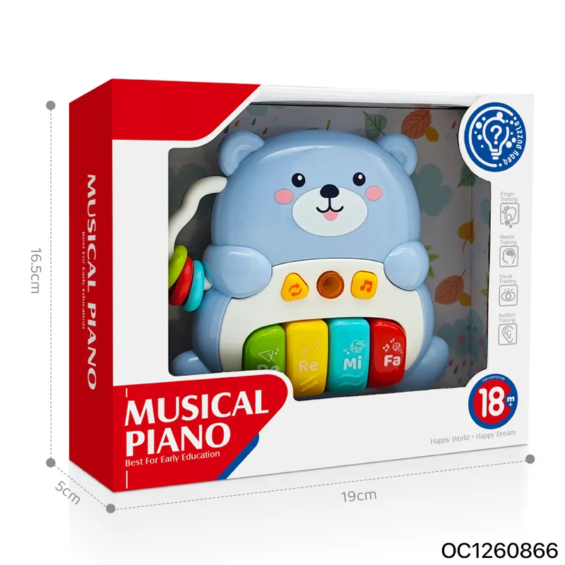 Wholesale Montessori Learning Mini Electric Musical Bear Piano Keyboard Instrument Toy for Children