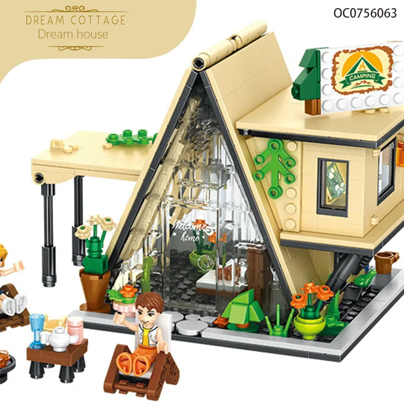 Wholesale Educational Montessori 2023 New Small House Plastic Building Blocks Construction Sets Toy for Sale