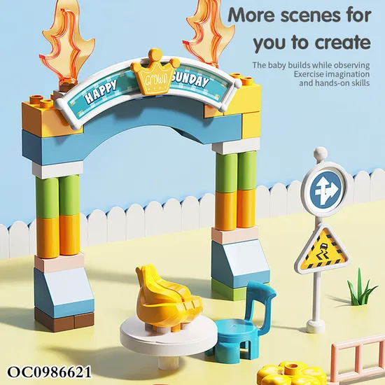 Wholesale Montessori Educational Plastic Popular DIY Building Block Set Toys