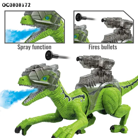 Remote Control Electronic Walking Dinosaur Toy for Kids Boys Girls with Water Mist Spray