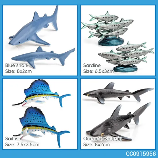 Wholesale PVC Toy Custom Realistic Animal Plastic 3D Fish Model Toys for Children