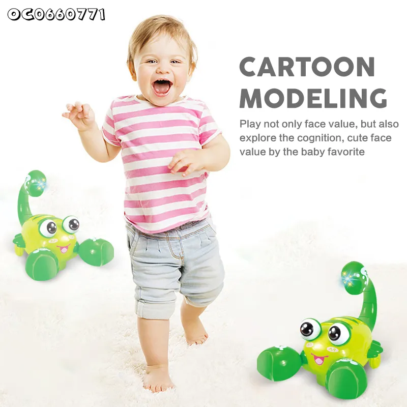 Wholesale Baby Battery Operated Sensory Musical Plastic New Arrival Walking Electric Animals Toys with Light