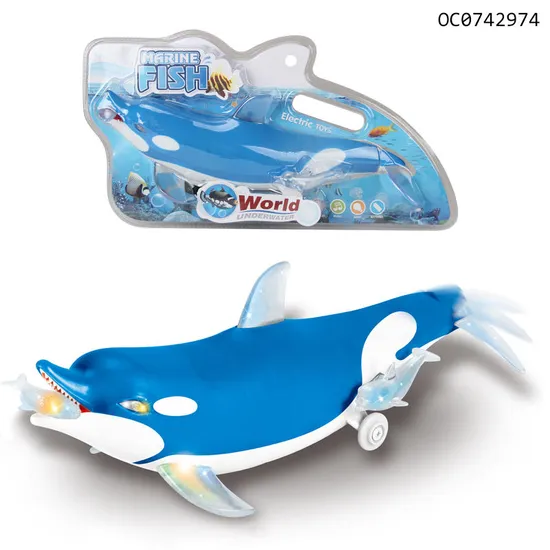 Wholesale Unique Electric Musical Light-up Battery Operated Baby Animal Plastic Dolphin Toy