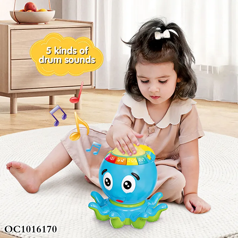 Wholesale Montessori Piano Drum Keyboard Musical Instrument Small Light Musical Crawling Baby Electronic Toy with LED Lights
