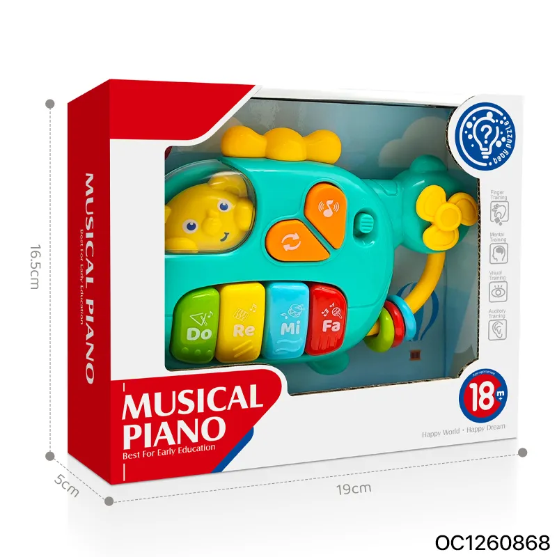 Wholesale Electronic Cartoon Battery Operated Happy Learning Piano Toys Kids with Light and Music