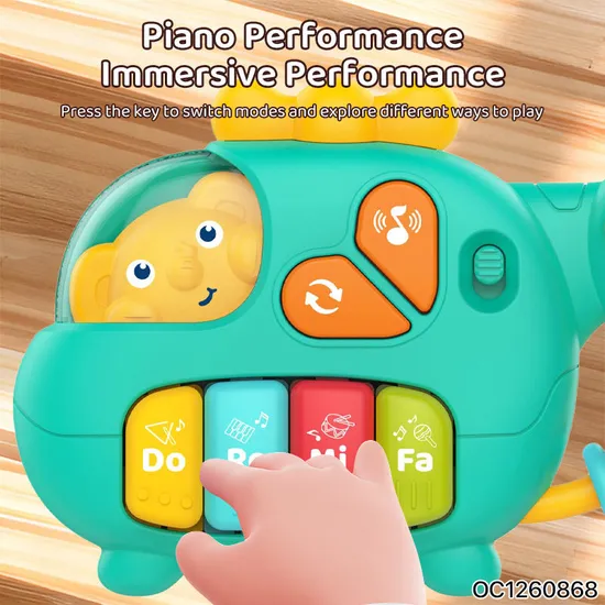 Wholesale Electronic Cartoon Battery Operated Happy Learning Piano Toys Kids with Light and Music