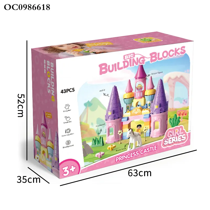 Wholesale Educational Montessori Castle Plastic Building Blocks Kid Toys
