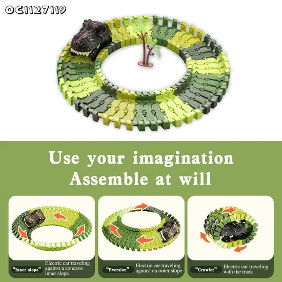Dinosaur Electric Cars Kids Toy Cars Race Track Adventure Preschool Toddler Baby Toys Assembling Dinosaur Toys for Wholesale
