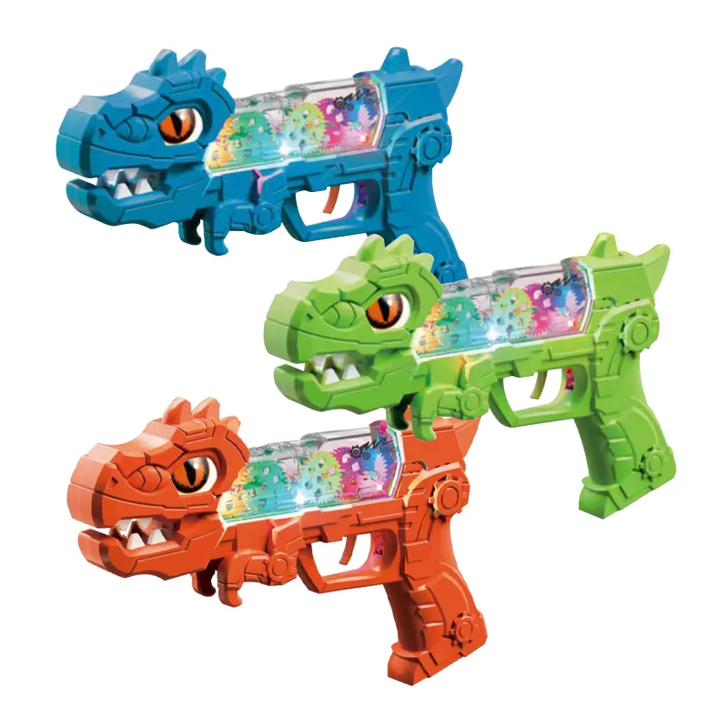 Battery Operated Gear Dinosaur Kids Toy Gun Toy with Lights and Sound