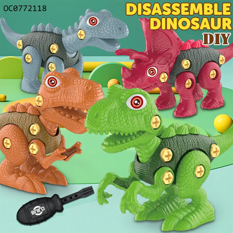 Building Block Plastic DIY Assemble Dinosaur Puzzle Model Toys for Kids