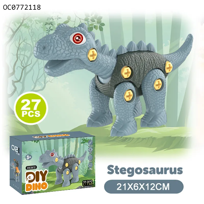 Building Block Plastic DIY Assemble Dinosaur Puzzle Model Toys for Kids
