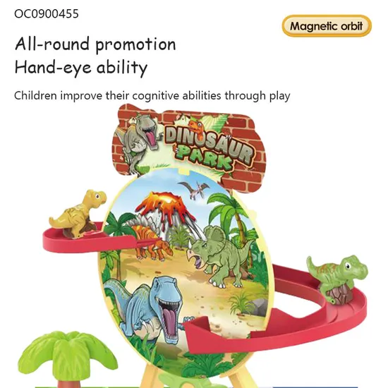 Wholesale Educational Montessori Plastic Dinosaur Race Track Cars Building Blocks Toy for Kids