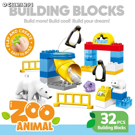 Wholesale Montessori Educational Wild Baby Animal Model Building Block Toy