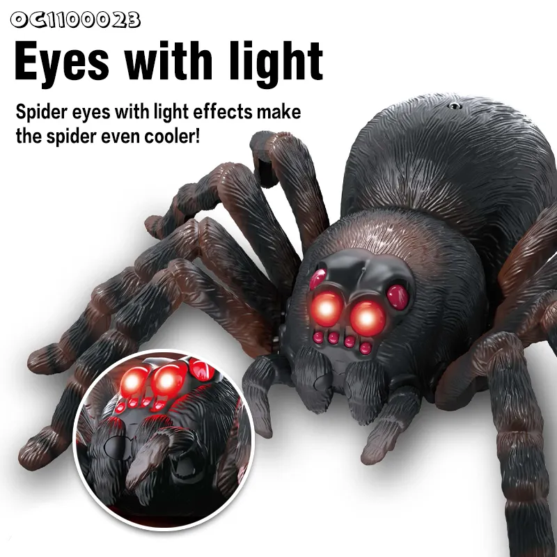 Wholesale Plastic Realistic Animal RC Remote Control Spider Toy with Flashing Light Eye