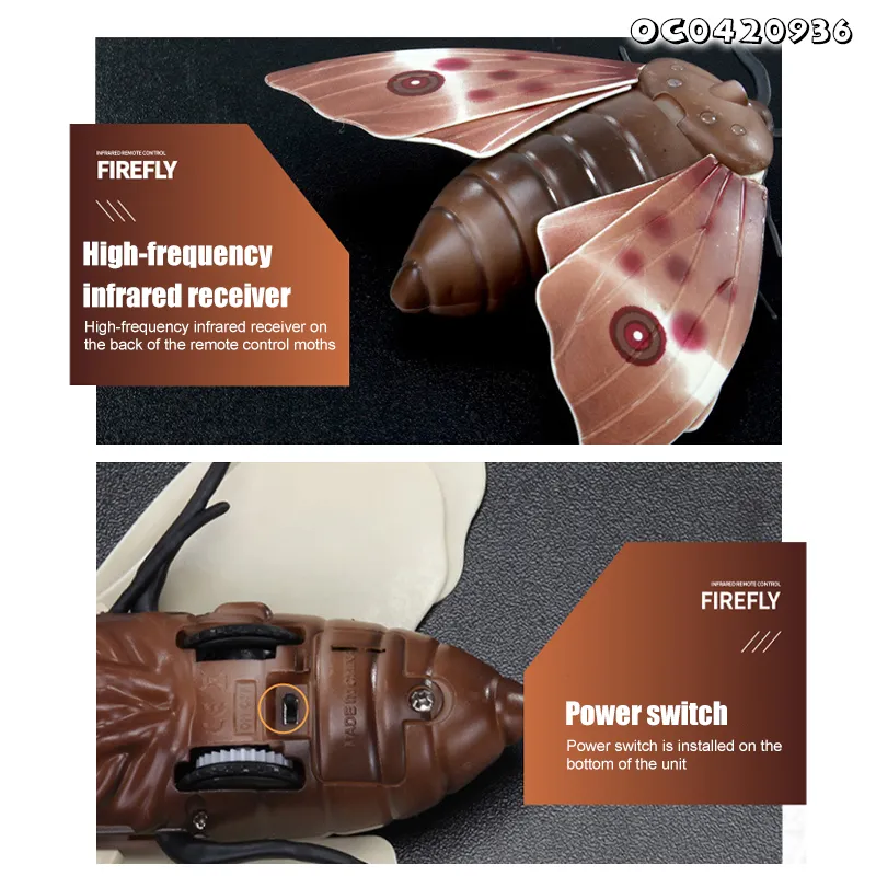 Wholesale Lighted up Interactive Model Mini Remote Control RC Flying Insects Animal Toy