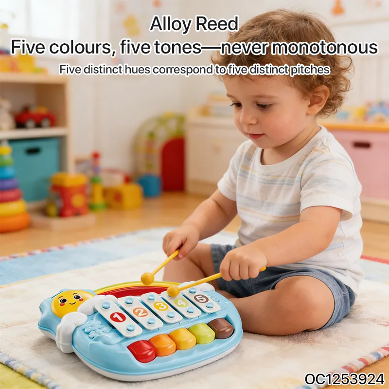 Wholesale Popular Electronic Baby Learning Educational 2 in 1 Xylophone and Piano Music Stand Toy
