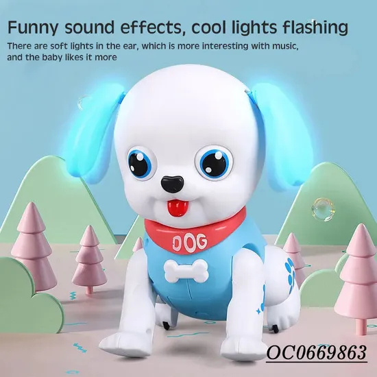 Wholesale Electric Kids Light up Plastic Animal Cartoon Battery Operated Dogs Toy