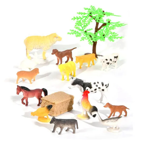 Wholesale Montessori Educational 16PCS Assorted Plastic Rubber Small Set of Children's Toy Farm Animal