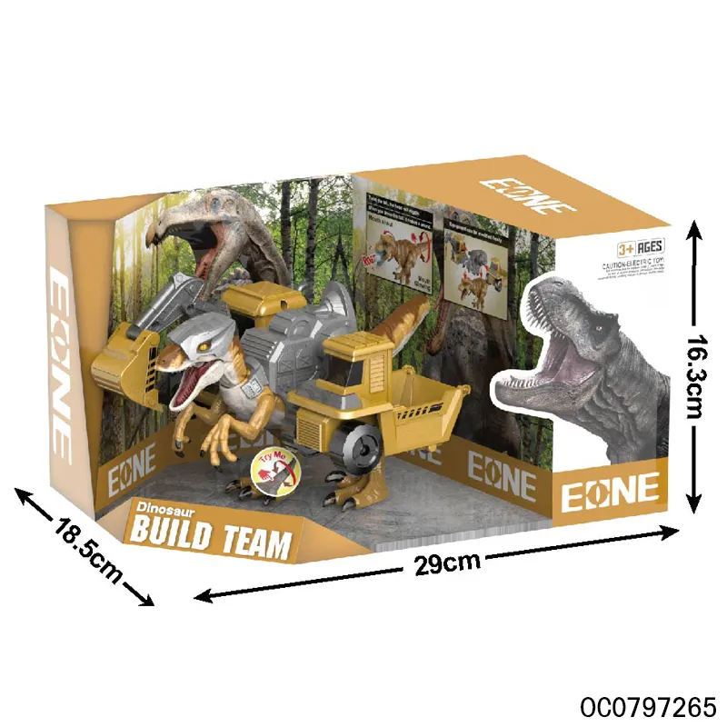 Wholesale Dinosaur Toys Dinosaur Play Set with Excavation Kit Construction Engineering Vehicle Toys