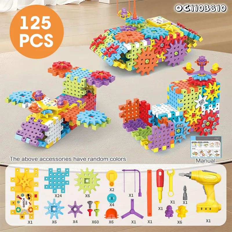 Wholesale Creative Educational DIY Colorful Electric Plastic Popular DIY Building Blocks Toy for Kids