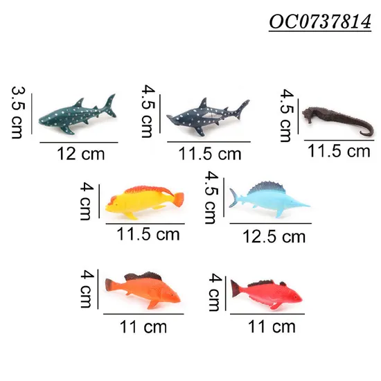 Wholesale Montessori Educational Popular Silicone Rubber Sea Animals Models Toys for Kids