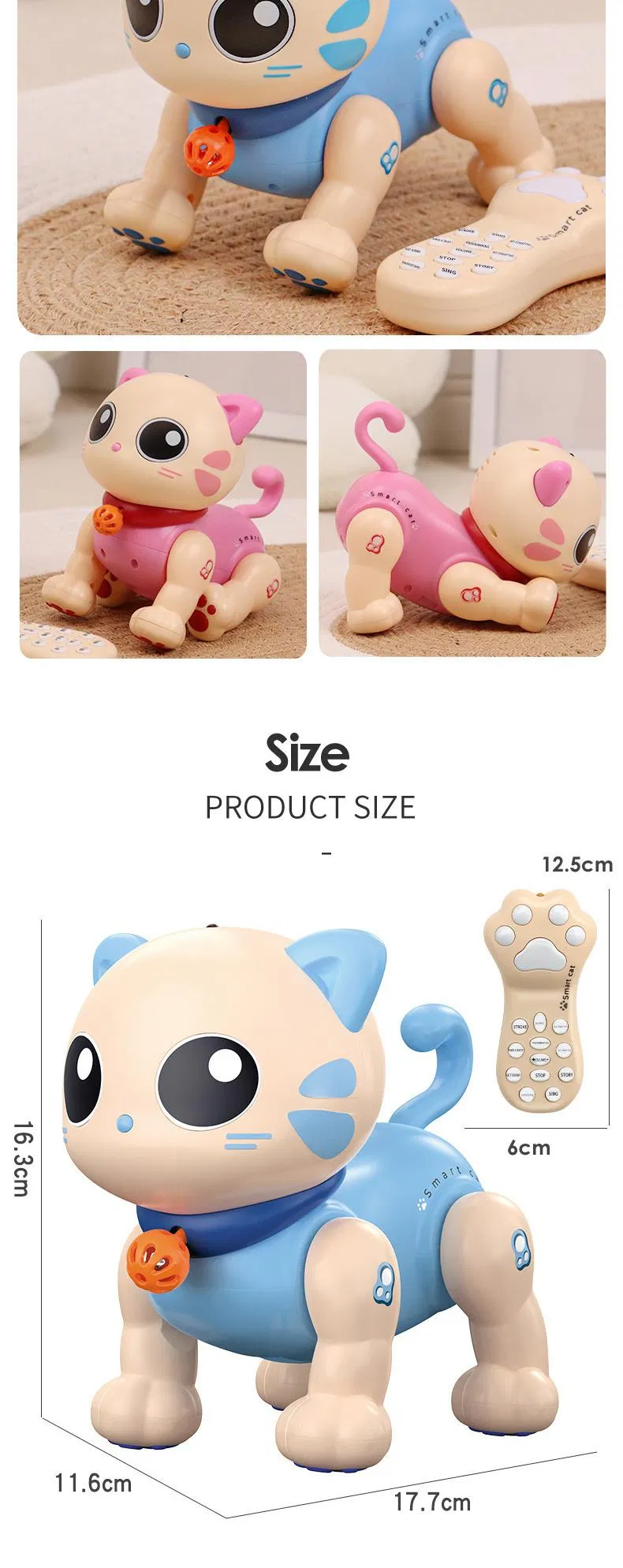 Wholesale Singing and Dance Plastic Remote Control Intelligent Interactive RC Music Robot Pet Animal Toy for Kids