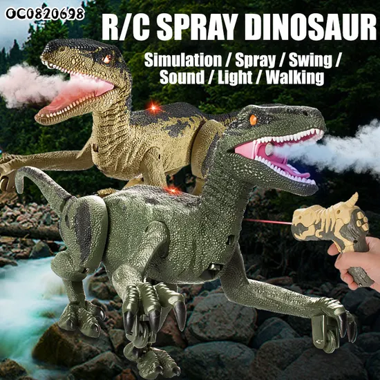 Infrared Laser Gun 5 Channel Remote Control Walking LED RC Dinosaur Robot Toy
