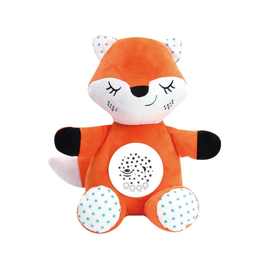 Wholesale Popular Musical Soothing Baby Sleeping Doll Animal Plush Fox Flashlight Light Toy