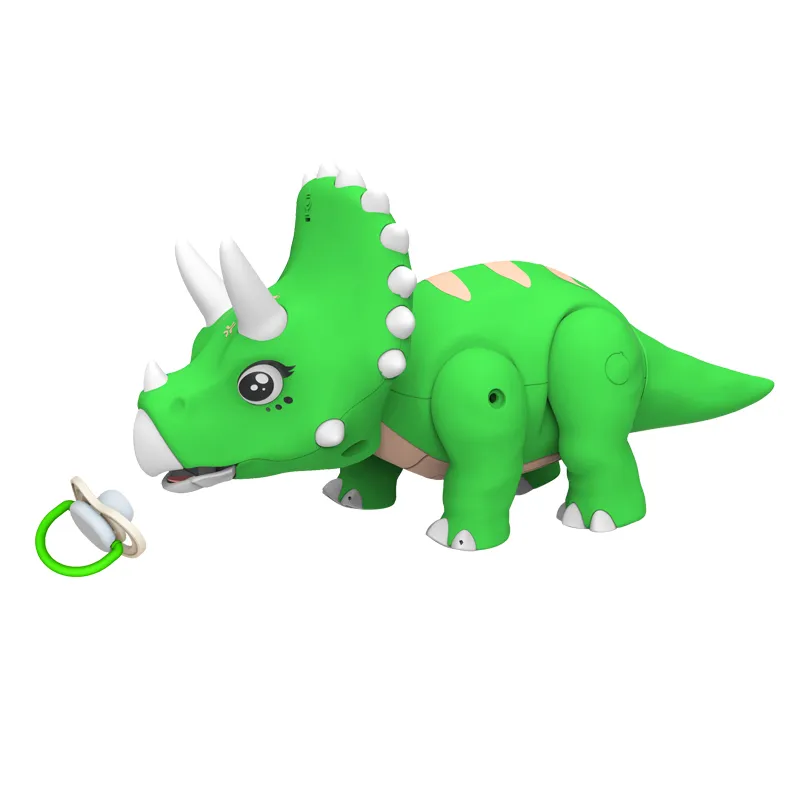 Lighted up Musical Triceratops Electric Toy Walking Dinosaur Toy with Voice Recording Toy